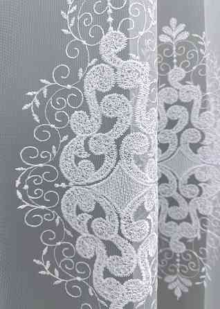 Тюль VR-Textil 1842т Фатин с вышивкой Холодный белый 300х270 см (40-199) Киев