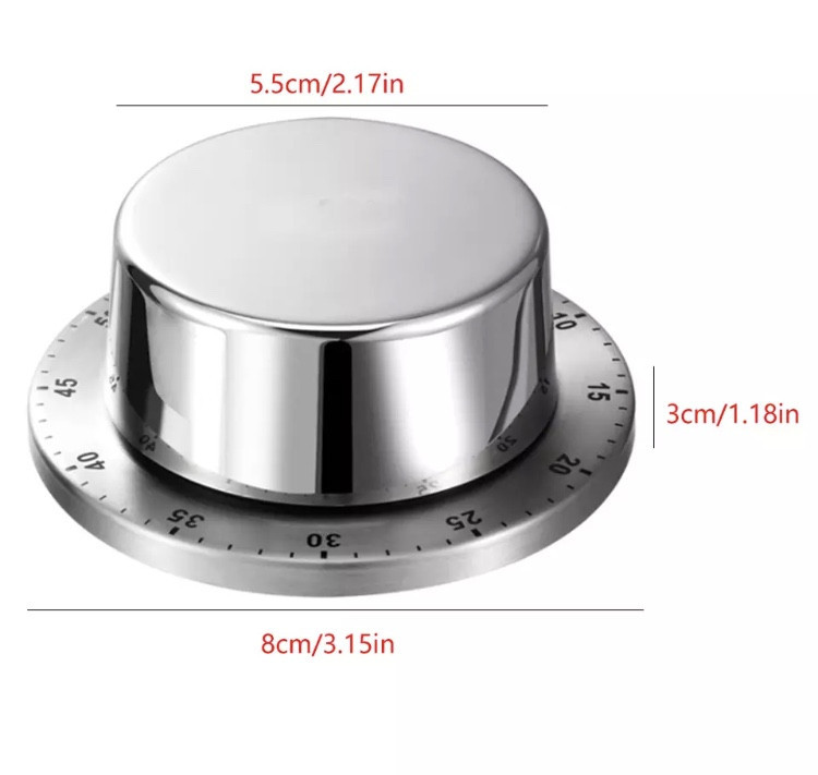 Кухонный механически таймер обратного отсчета, основание металическое, на магните на задней части Киев - изображение 3