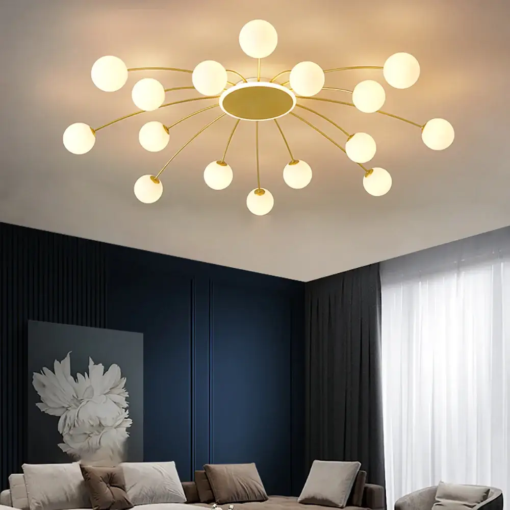 Світлодіодна люстра Орбіта 8618 (Золота) на 16+1 плафонів Київ - фото 2