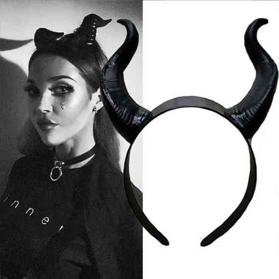 Обруч на Хэллоуин Рога one size черный Киев