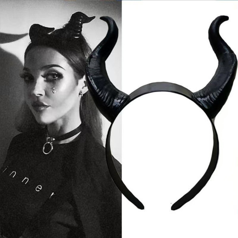 Обруч на Хэллоуин Рога one size черный Киев - изображение 1