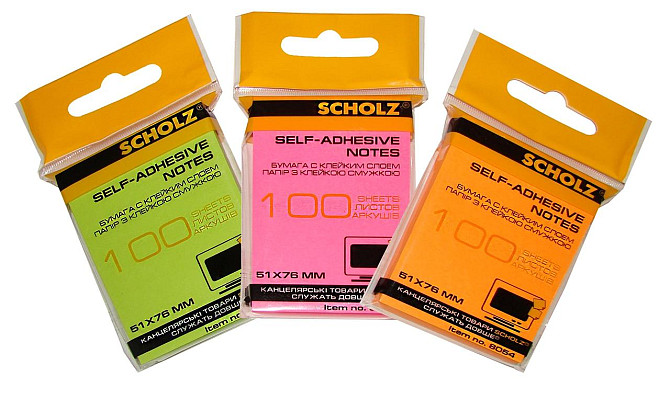 Папір для нотаток 76*51 100л кольоровий "Scholz" 8054 неоновий асорт., шт Київ - фото 1