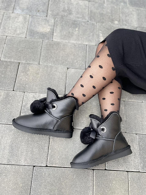 Lonza Угги жіночі LONZA чорні натуральна шкіра висота 14 см підошва 2 см (A8032-7A 4843) Коломыя - изображение 4