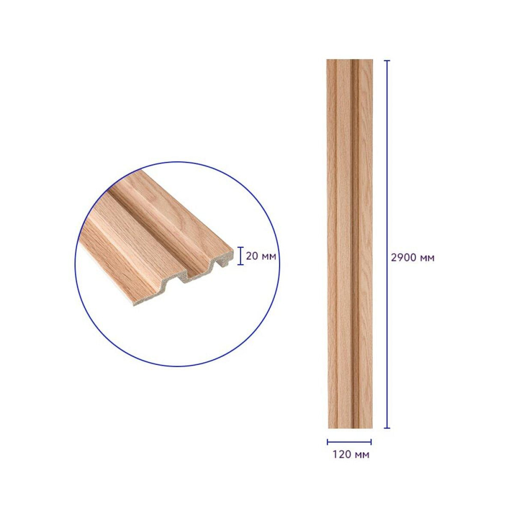 Рейка декоративная PS 2900х120х20мм Бук SW-00002145- Днепр - изображение 3