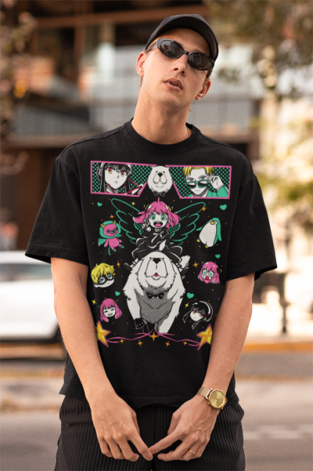 Футболка для мальчика аниме Шпион и семья оверсайз (рост от 165 до 180 ) Черний AnimeJ0176m Днепр - изображение 3