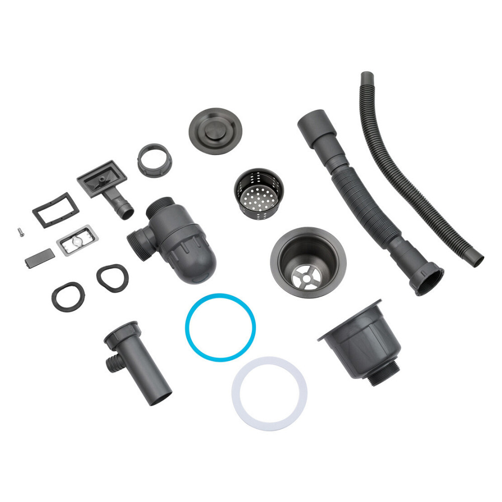 Кухонная мойка Kroner KRP PVD Schwarze - 4050HM (3,0/1,0 мм) графит Киев - изображение 9