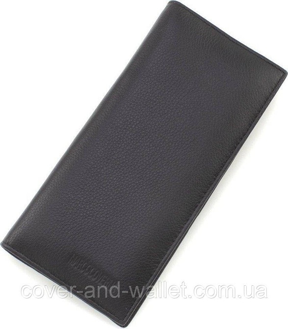 Стильный мужской кожаный купюрник на магнитах черного цвета Marco Coverna MSM 6 Киев - изображение 10