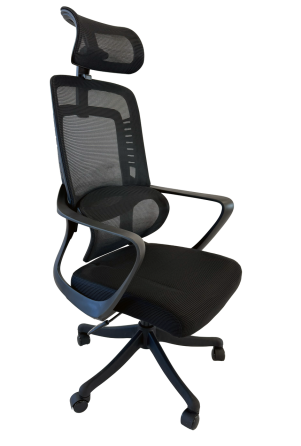 Офисное эргономичное кресло ERGO E2502 с сетчатой обивкой черное Киев
