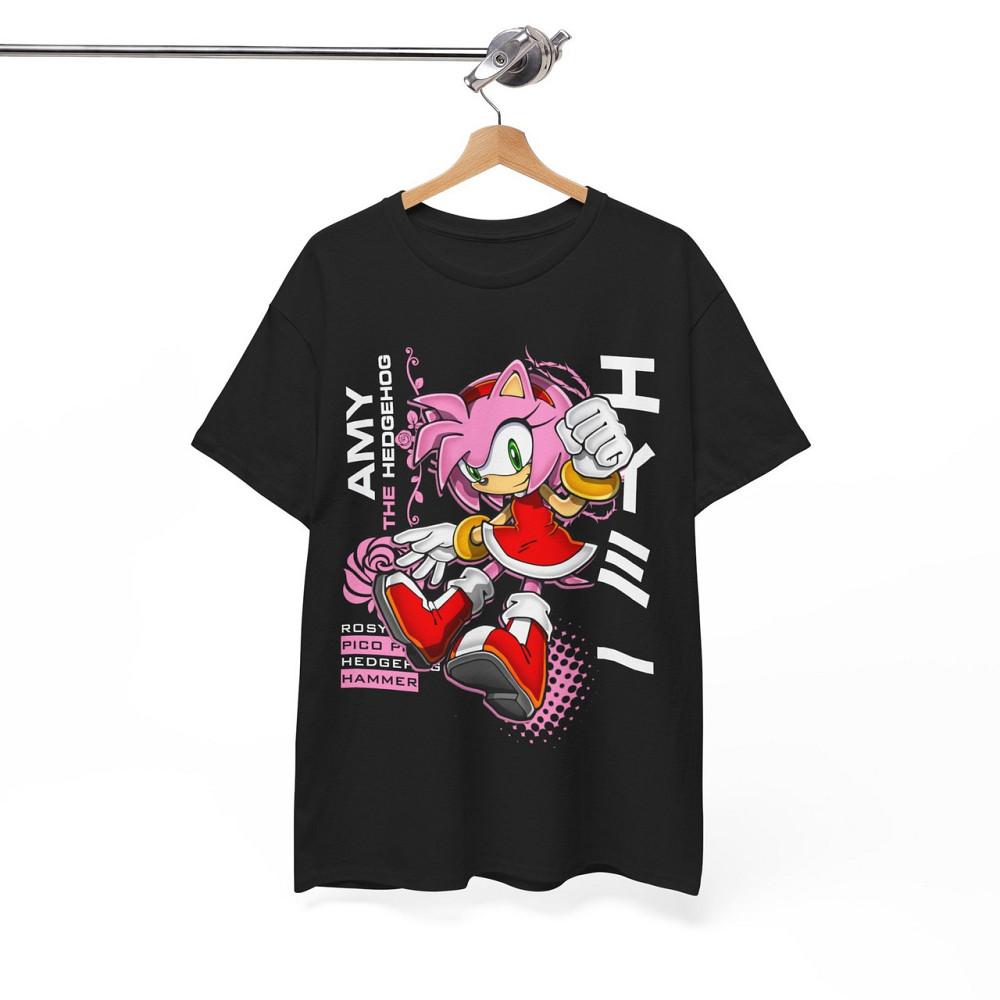 Футболка для мальчика аниме Амй Хедгехог Хероес Соник оверсайз (рост от 165 до 180 ) Черний AnimeJ0142m Днепр - изображение 8