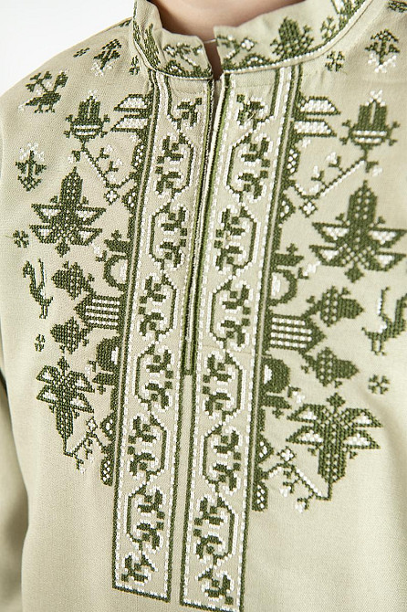 Вышиванка для мальчиков льняная с длинным рукавом, топ Киев - изображение 4