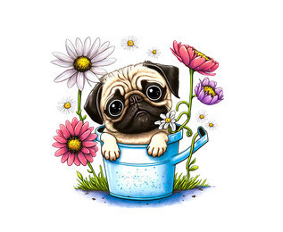 Термонаклейка на одяг Мопс Київ - фото 1