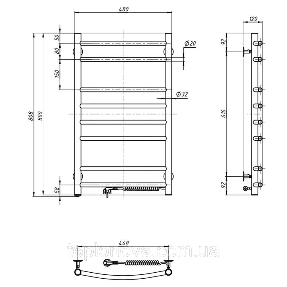 Сушарка для рушників Камелія 480х800 права Чернівці - фото 3