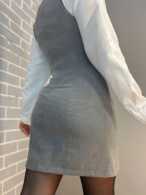 Платье женское Mix Ray 4473 сарафан короткий классический офисный серое, серый, L Киев - изображение 15