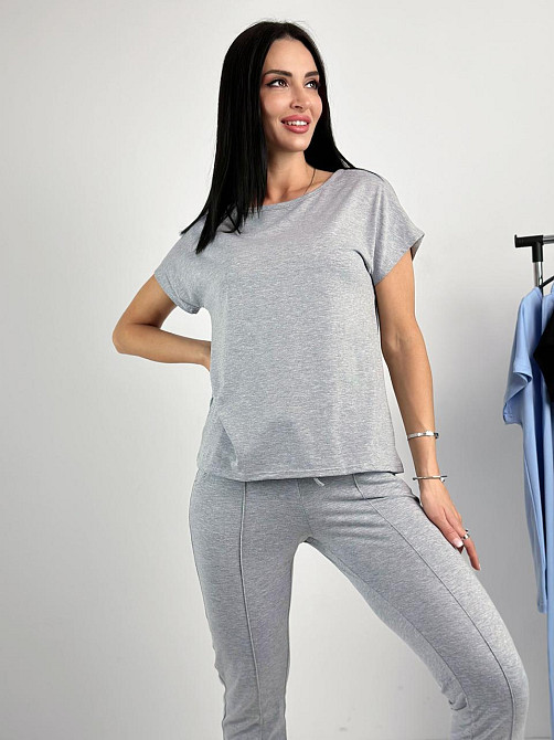 Літній прогулянковий костюм трикотажний "Saimon" оптом | Норма і батал Київ - фото 9