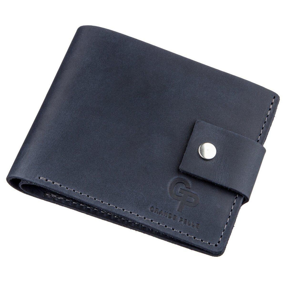 Качественное мужское портмоне в винтажном стиле Синее (GRANDE PELLE) Киев - изображение 5