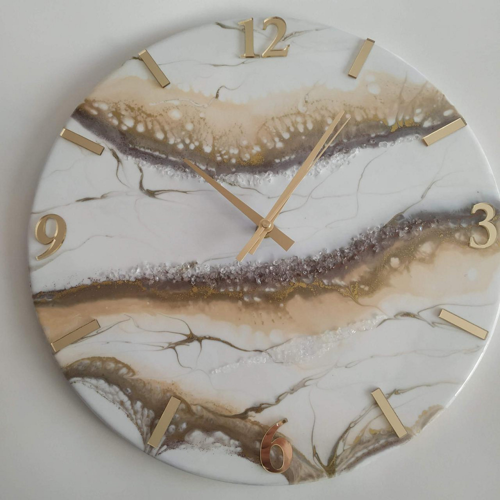 Настіний годинник з епоксидної смоли ручної роботи Дніпро - фото 1