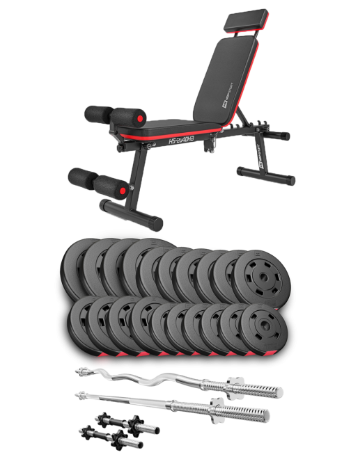 Набір Hop-Sport Premium 105кг з лавою HS-2040 HB, штангами та гантелями Киев - изображение 2
