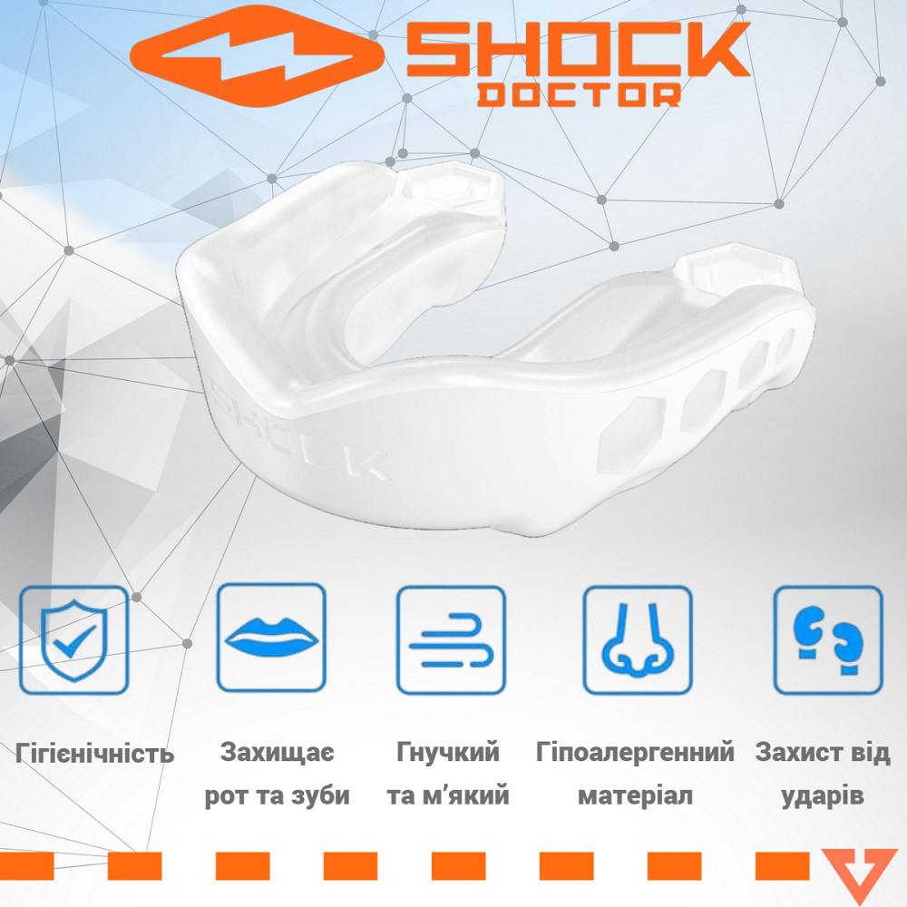 Капа Shock Doctor Gel Max доросла (вік 11+) White (art. 61950-TC-AD) Кам'янське - фото 2