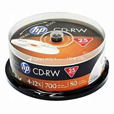 Диск CD HP CD-RW80 700MB 4X-12X Spindle 25шт (69313/CWE00019-3) Винница