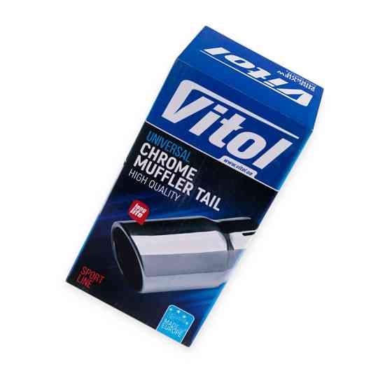 Насадка глушник чорний глянець d 64мм, l 203мм, зовнішні 89х71мм Мукачево