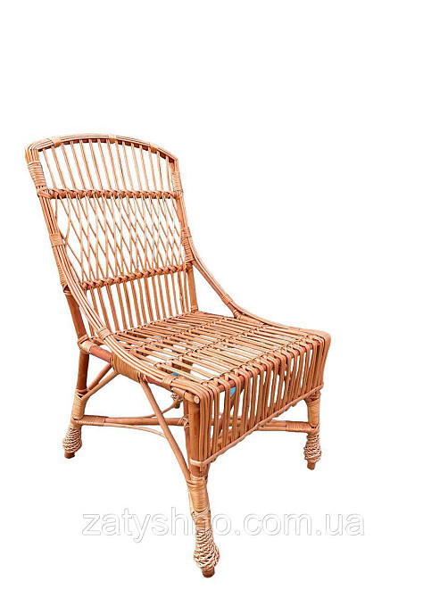 Стілець кухонний із лози зі спинкою Київ - фото 1