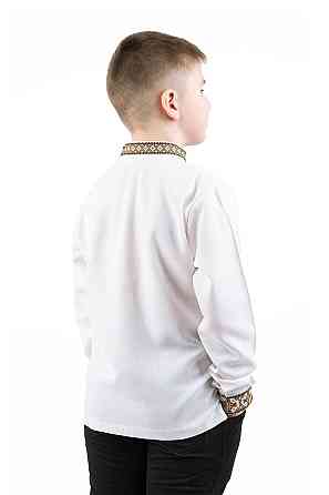 Вишиванка для хлопчиків, лляна, біла, топ Київ