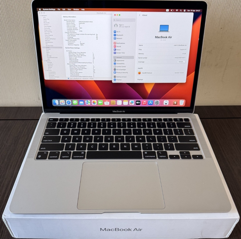 Open Box!New!Macbook Air 13” M1 8/256Gb 2ц/100% Silver повний комплект. Харків - фото 6