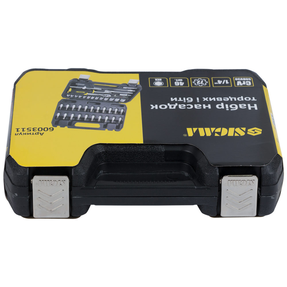 Sigma Набор насадок торцевых и бит 1/4" 46шт CrV mid SIGMA (6003511) Коломыя - изображение 2