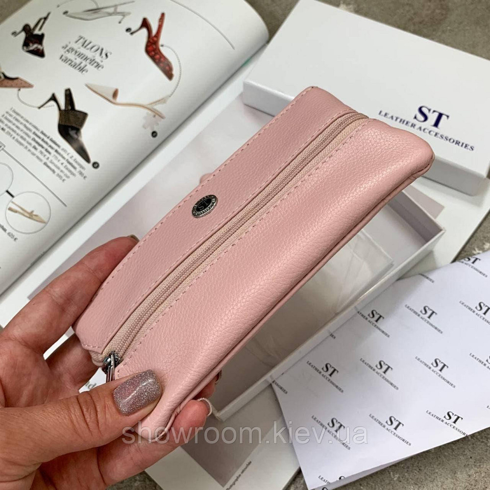 Женская кожаная пудровая ключница (405) Киев - изображение 5