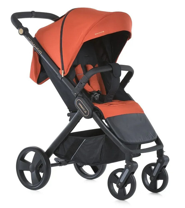 Коляска дитяча EL CAMINO DYNAMIC PRO Redwood прогулянкова з чохлом та дощовиком Помаранчева (ME 1053-3) Чернигов - изображение 2