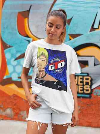 Футболка для мальчика аниме Греат Теакхер Онизука Еикикхи оверсайз (рост от 165 до 180 ) Черний AnimeJ0087m Днепр