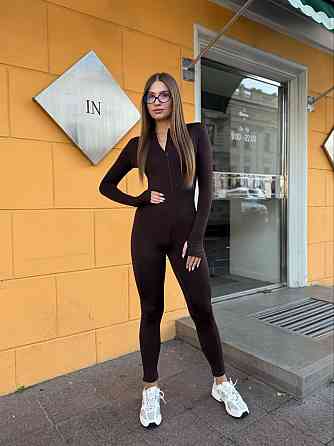 Жіночий утеплений базовий комбінезон дайвінг із начосом Шоколад, 46/48 Одеса