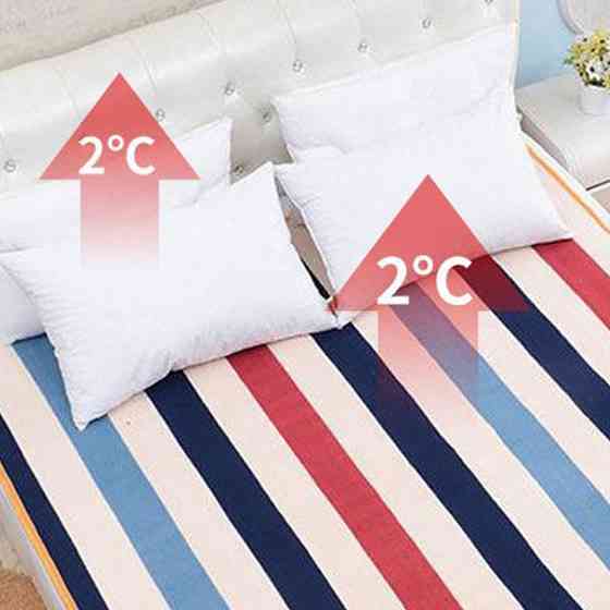 Электропростынь односпальная YASAM 160х120 см, Разноцветная полоска / Мягкая электропростыня с подогревом Киев