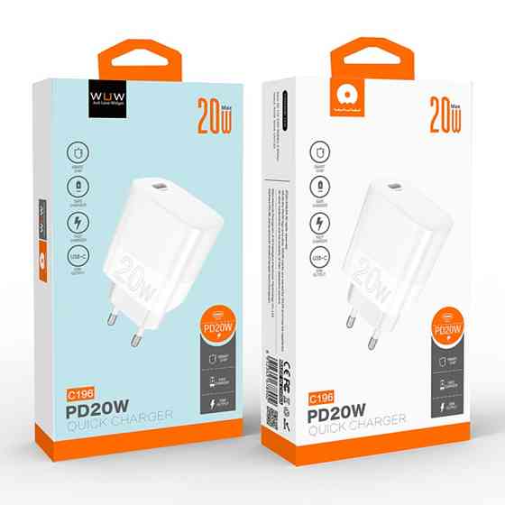 Зарядное устройство WUW-C196 20W с USB-C, белое Киев