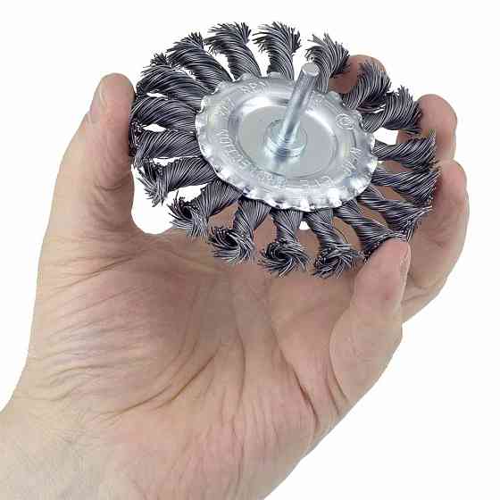 Щітка дротяна дископодібна Ø100мм хвостовик Ø6мм (стала кручена) SIGMA (9023101) Рівне