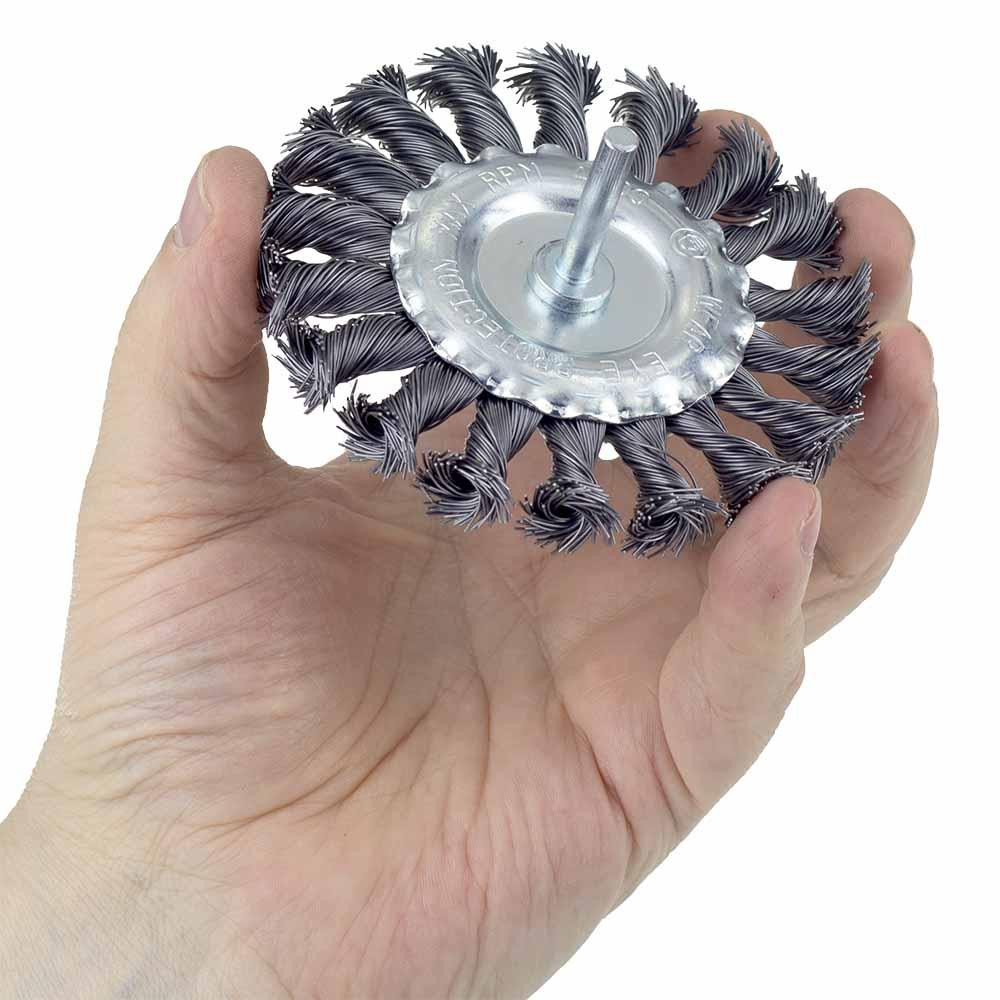 Щітка дротяна дископодібна Ø100мм хвостовик Ø6мм (стала кручена) SIGMA (9023101) Рівне - фото 2