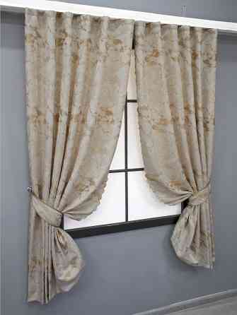 Комплект коротких штор VR-Textil Жаккард Мрамор Al3 № 1595ш Айвори с бежевым 145х170 см 2 шт (35-0241) Киев