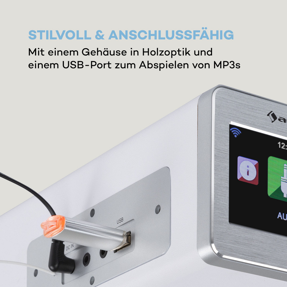 Кухонное радио Silver Star Chef 20 Вт макс CD BT USB Интернет/DAB+/FM белый Белый (Германия, читать описание) Ровно - изображение 6