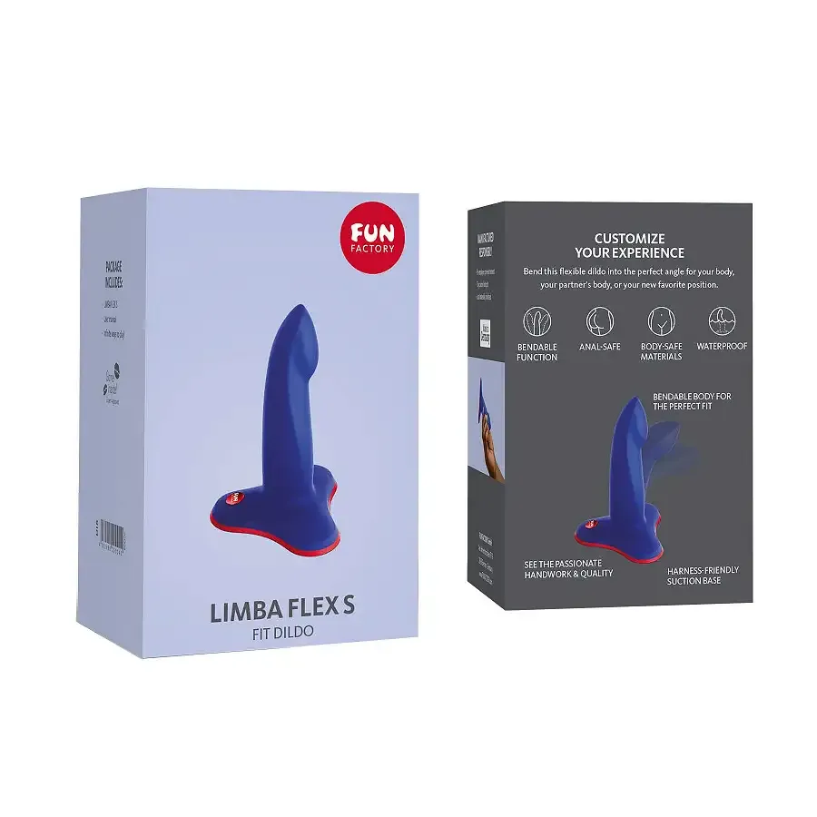 Фалоімітатор Fun Factory LIMBA FLEX S, синій, гнучкий, з ефектом пам’яті, підходить для точки G Львов - изображение 9
