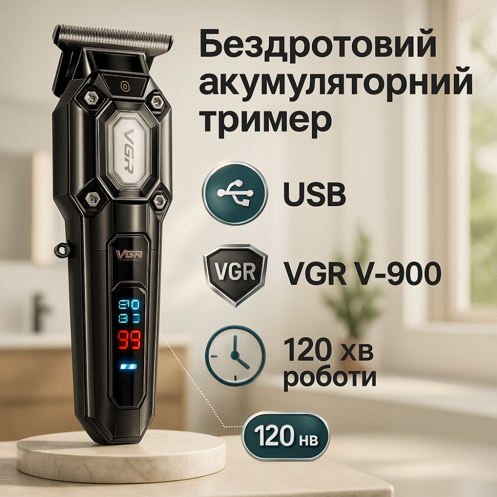 Профессиональная аккумуляторная машинка Аккумулятор VGR V-900, Електромашинка для стрижки BC-61 Львов - изображение 14