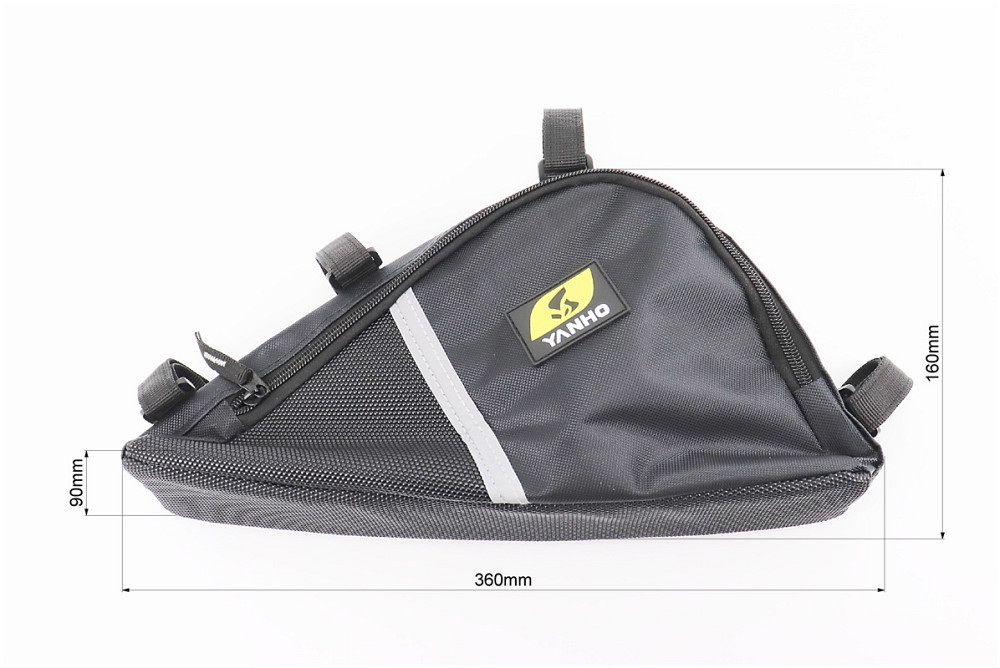 Сумка під раму трикутна 3500х260х200мм, кріпл. на липучці, вологозахисна, світловідбиваючі смуги, чорна Київ - фото 4