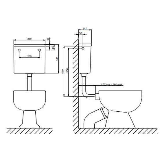 Зливний бачок Cersanit NIAGARA пластик (арт. 3626) (000003626) Київ