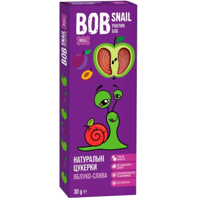 Цукерка Bob Snail Равлик Боб Яблучно-Слива 30 г (4820162520279) Вінниця - фото 1
