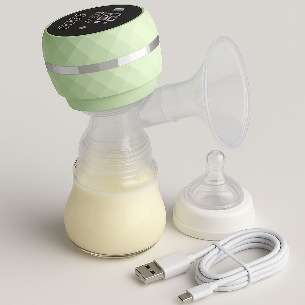 Електричний молоковідсмоктувач із соскою від USB,Zhibao,Зелений SBR Київ - фото 1