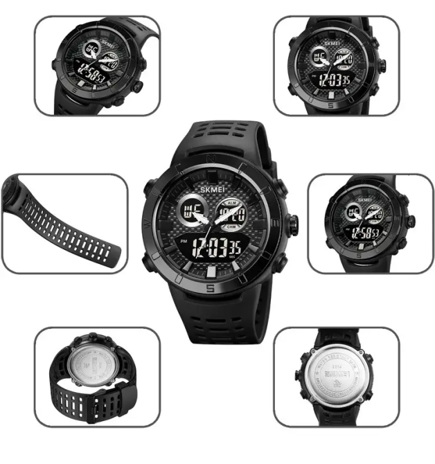 Годинник чоловічий наручний спортивний Skmei 2014 (Чорний з чорним) Київ - фото 7