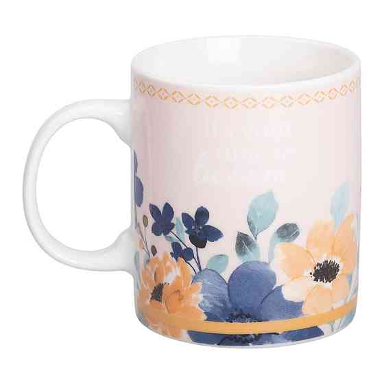 Фарфоровая кружка с цветами для чая и кофе 400 мл Киев
