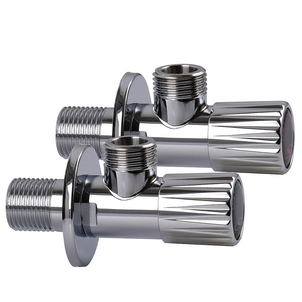 !!Набір кранів кутових кераміка SOLOMON EXCLUSIVE 1/2″X1/2″ 9889  (CHROM) (комплект2шт.) Тернопіль - фото 2