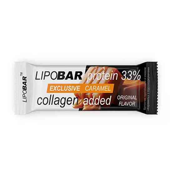 Батончик протеиновый с коллагеном Lipobar Exclusive 50g карамель Киев
