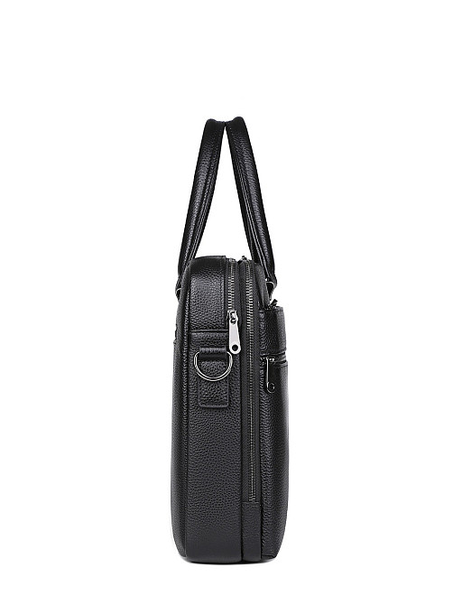 Чоловічий портфель для ноутбука Tiding Bag (38 х 28 х 9 см) з натуральної шкіри Чорний Київ - фото 4