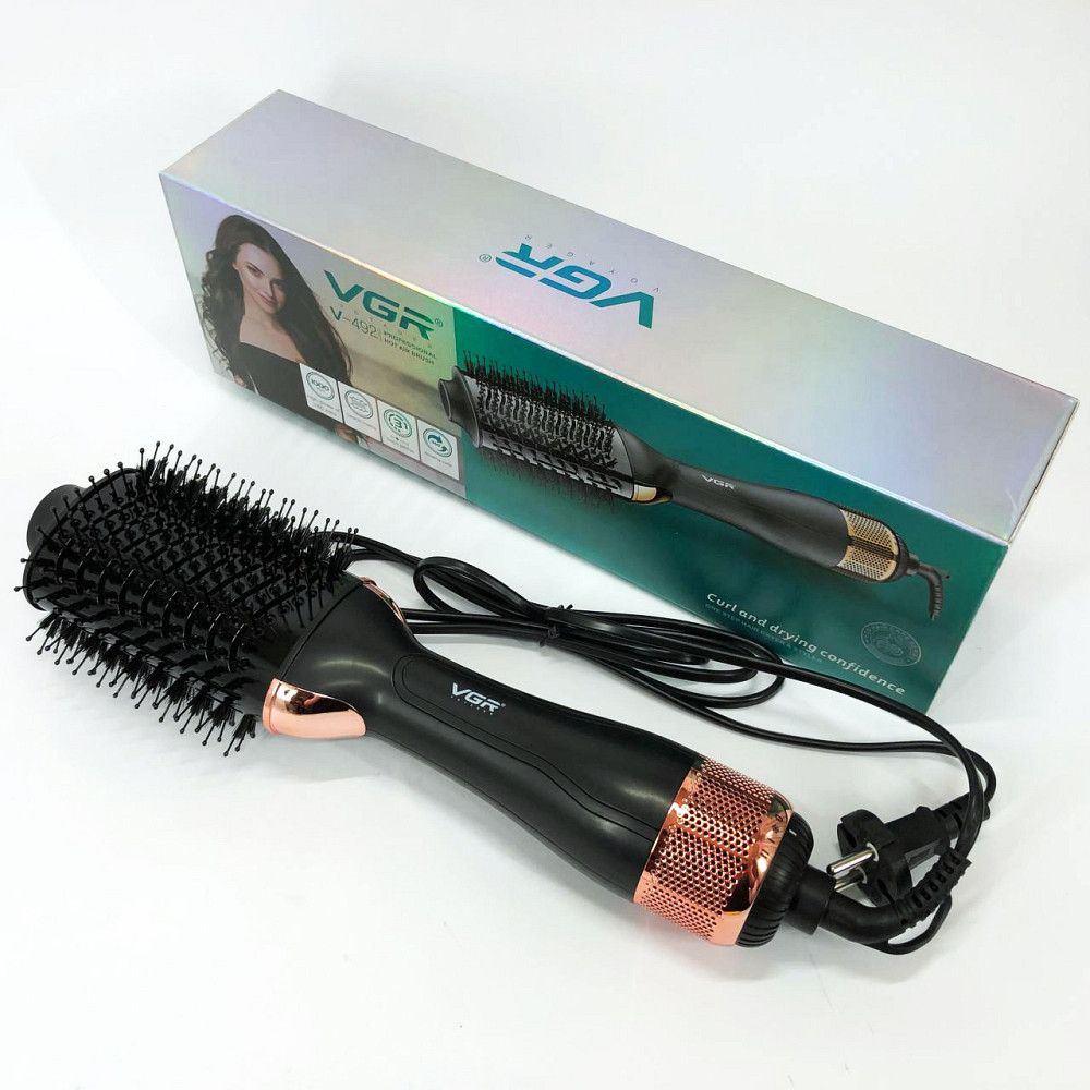 Електрична фен-щітка для гладкої зачіски VGR V-492, Фен для волосся від мережі, Фен з різними режимами NR-48 Івано-Франківськ - фото 6